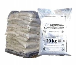 Sól drogowa z antyzbrylaczem paleta 1000 kg (50x 20 kg)
