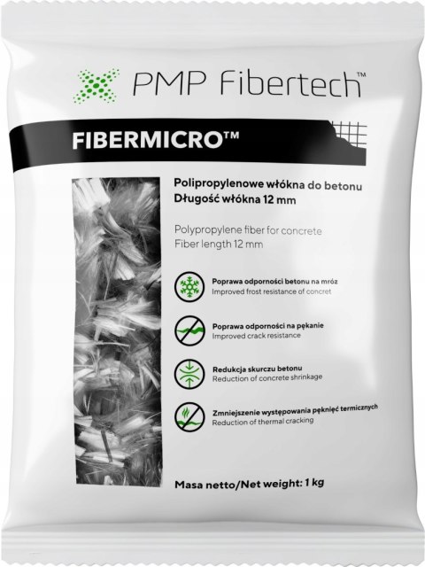 Włókna polipropylenowe włókno rozproszone PMP Fibretech FIBERMICRO 20 kg